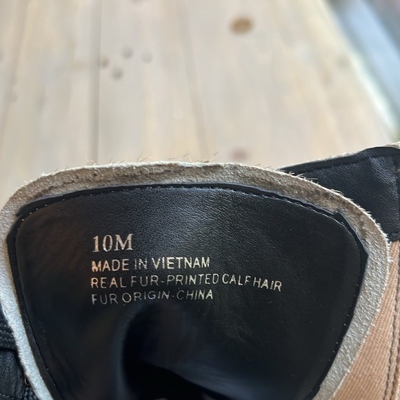 PAOLO GIO 2 CALF HAIR HIGH TOP SNEAKER IN BEIGE/ BLACK 10 - Picture 9 of 10